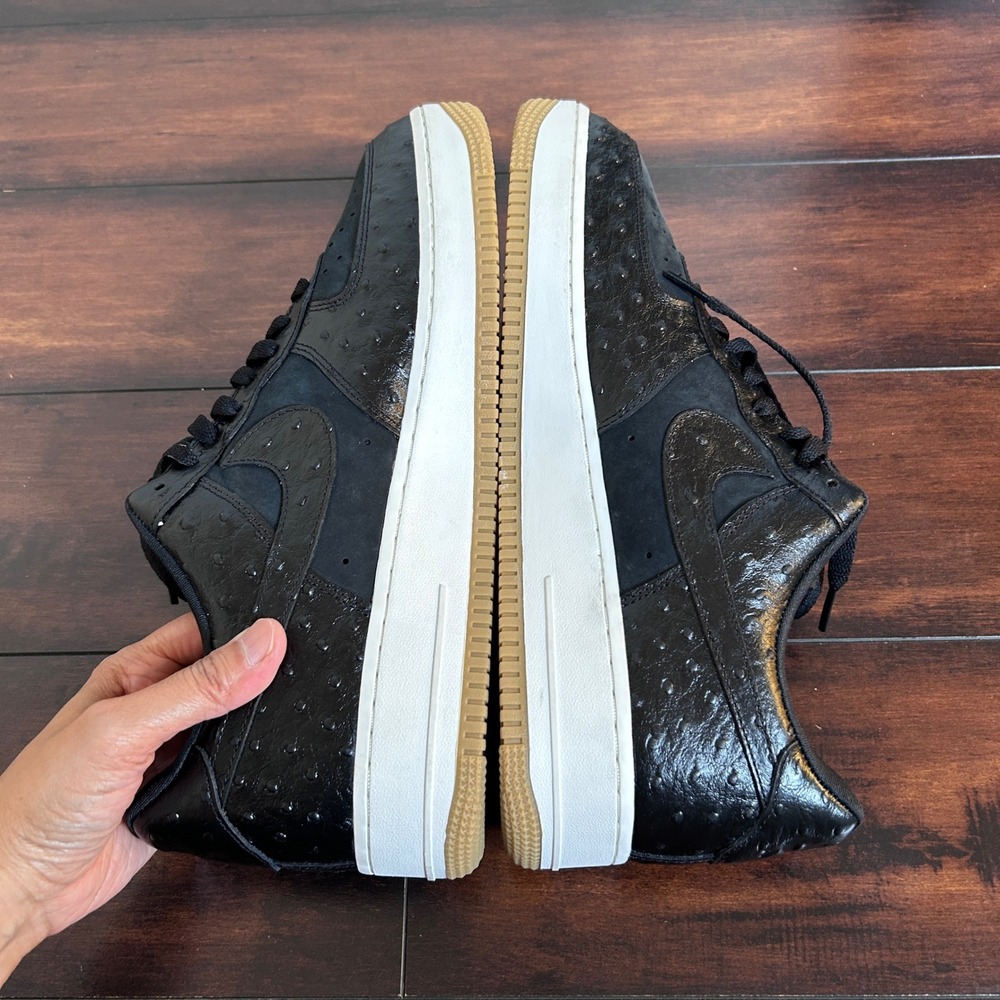 Nike Air Force 1 Low 07 Mens 14.5 Black Ostrich Gum DZ2708-002 NWOB - Picture 7 of 8